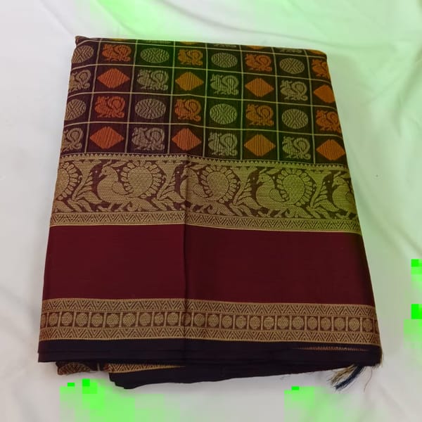 Traditional Rudraksha Pattern Saree (073)