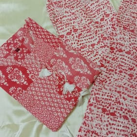 Pure Cotton Floral Print Kurta Pant and Dupatta Set (011)