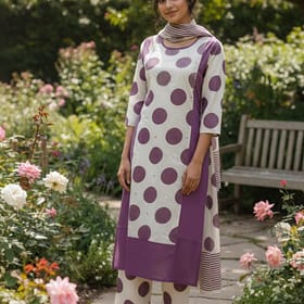 Women’s Pure Cotton Printed Kurta Pant and Dupatta Set (016)