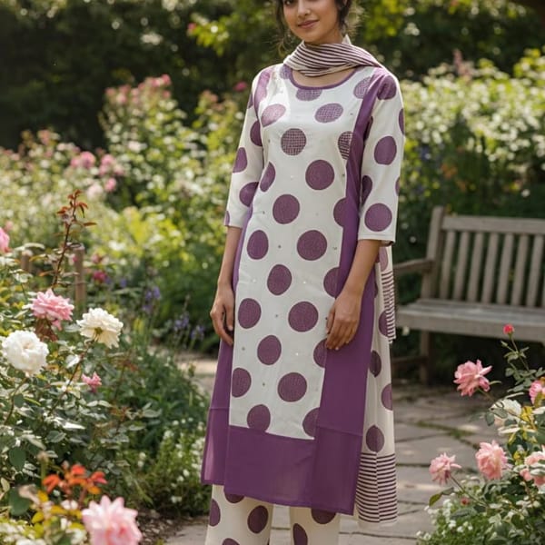 Women’s Pure Cotton Printed Kurta Pant and Dupatta Set (016)