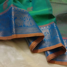 Premium Party Wear Cotton Saree -Green(012)